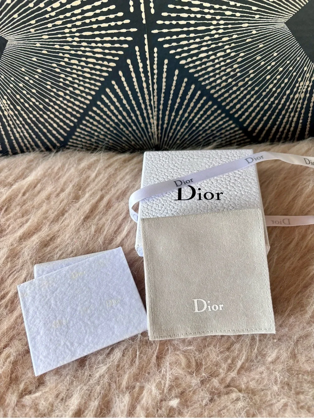 Dior Jewelry Gift Box set with Branded Ribbon, tissue and pouch
